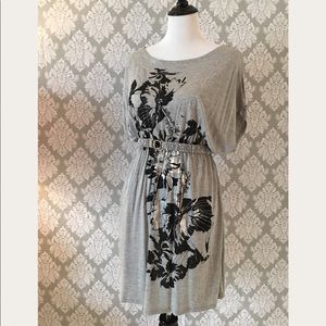 Waistband Dress with Floral Pattern
